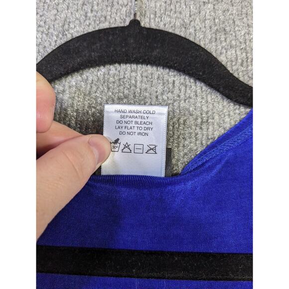 Citiknits Maxi Dress Womens XL Stretchy Pullover Minimal Slinky Full Long Cobalt - Picture 11 of 16